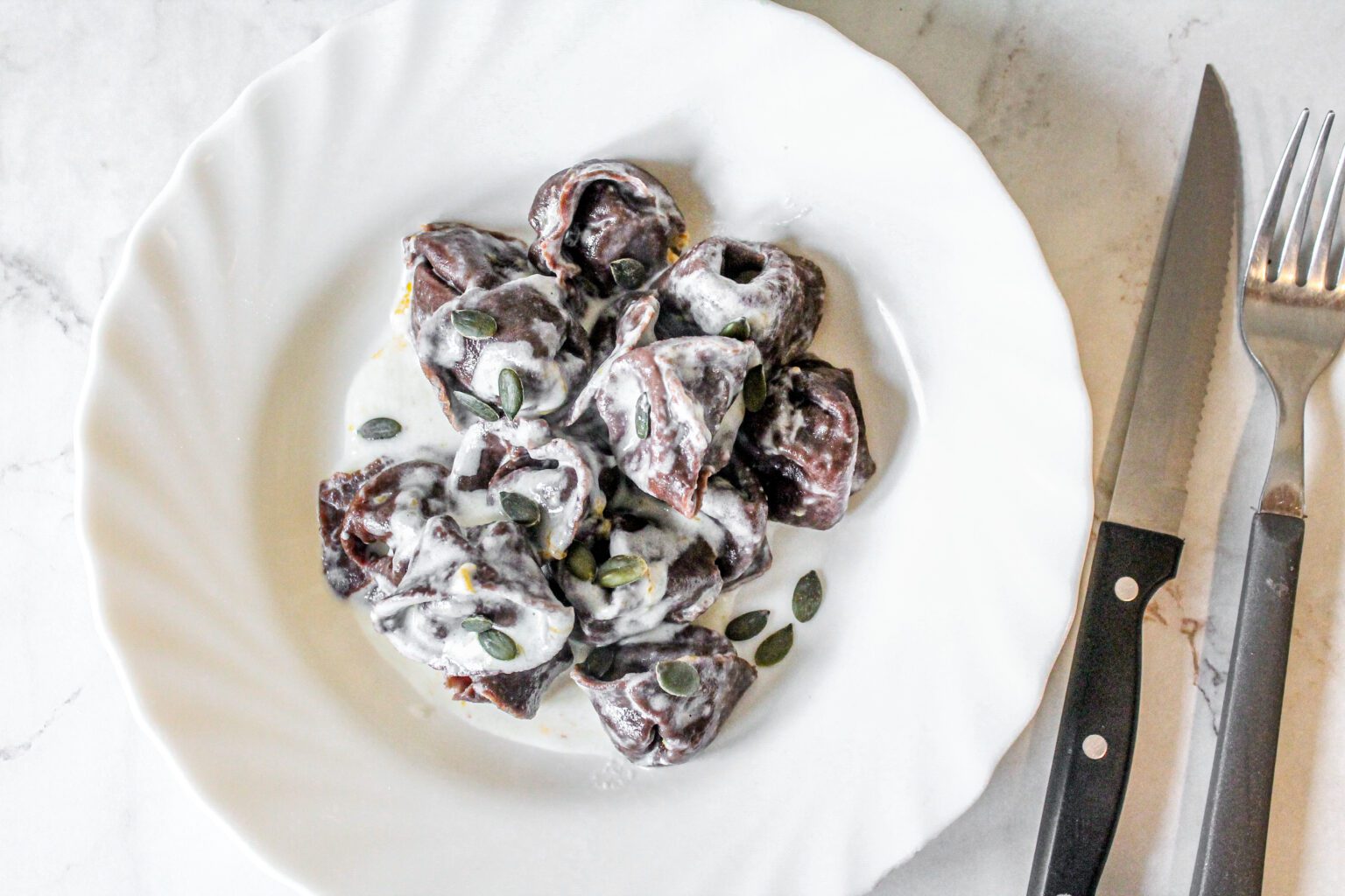 Tortelli di zucca al cacao