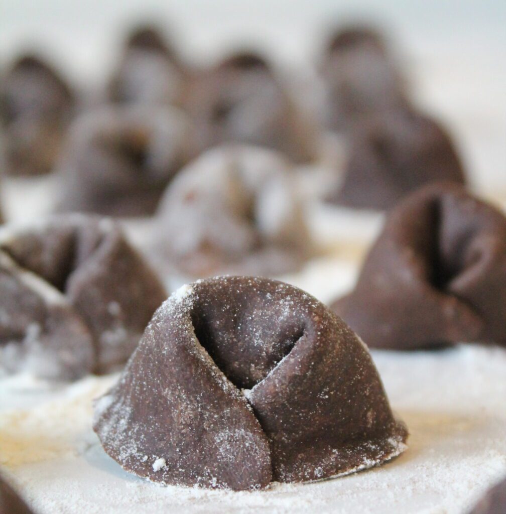 tortelli di zucca al cacao