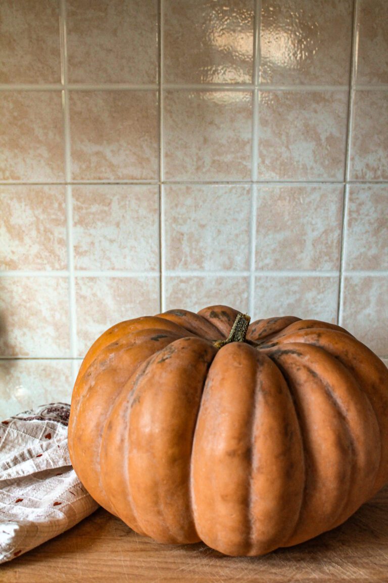 zucca intera su un tagliere