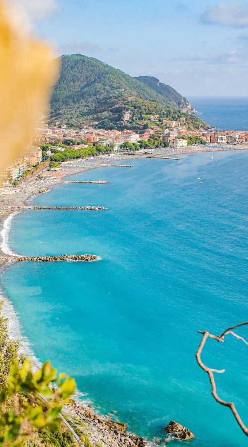 mare turchese, cielo azzurro, costa e rovi